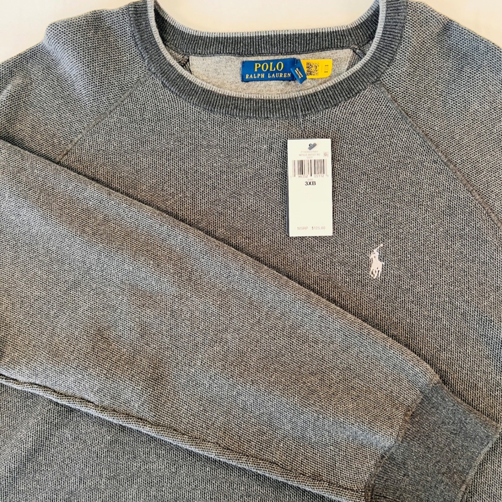Polo Ralph Lauren Mens Grey Textured Knit Crewneck Sweater 3XB NWT 711948737001